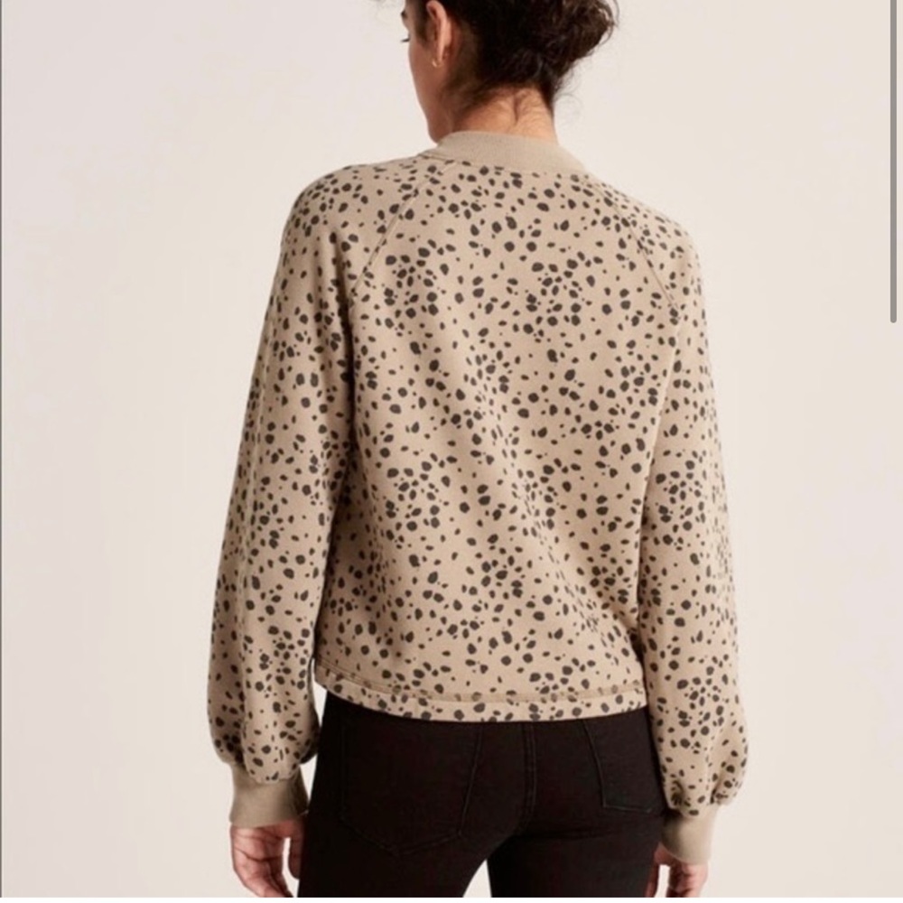 Abercrombie & Fitch Mini Mockneck Brown Spotted Sweater Size Medium - Picture 2 of 9